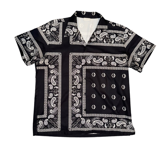 Dior Mens Black Bandana Print Shirt